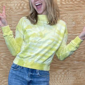 Yellow-Green Tie Die Anthropologie Sweatshirt